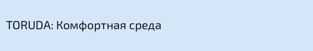 TORUDA: Комфортная среда